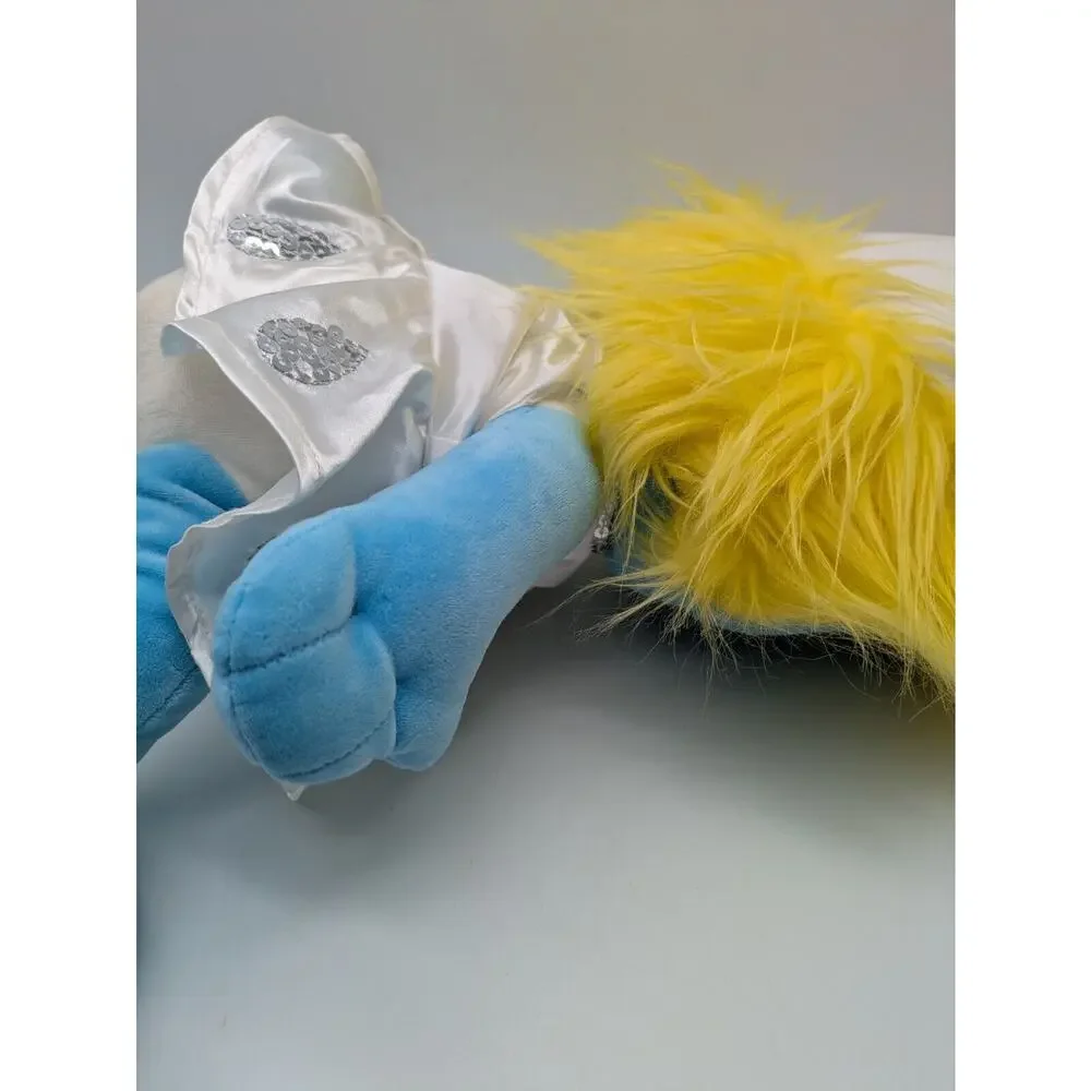 BABW Build A Bear Workshop Smurfette Plush Doll 18” Yellow Hair Satin Dress 2013